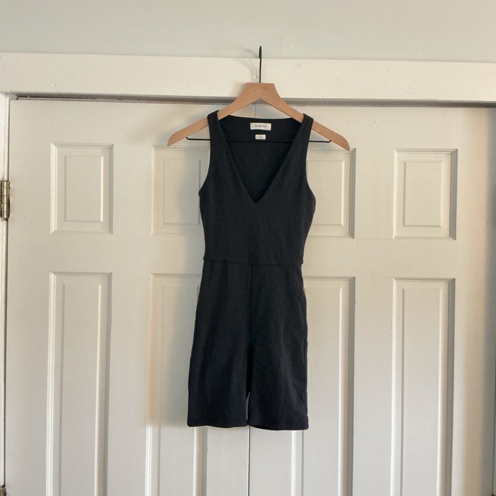 Babaton Black V-Neck Romper‎